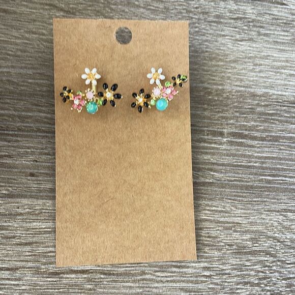 Floral Multicolor Earrings N1020 - Picture 2 of 3